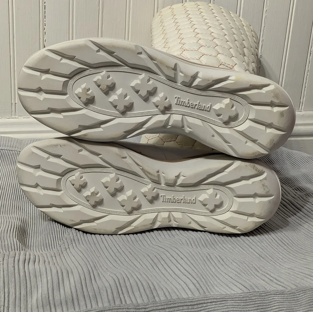 Timberland Kickadillaquilt Size 6 Boots White Leather 14In Vintage - Picture 12 of 14